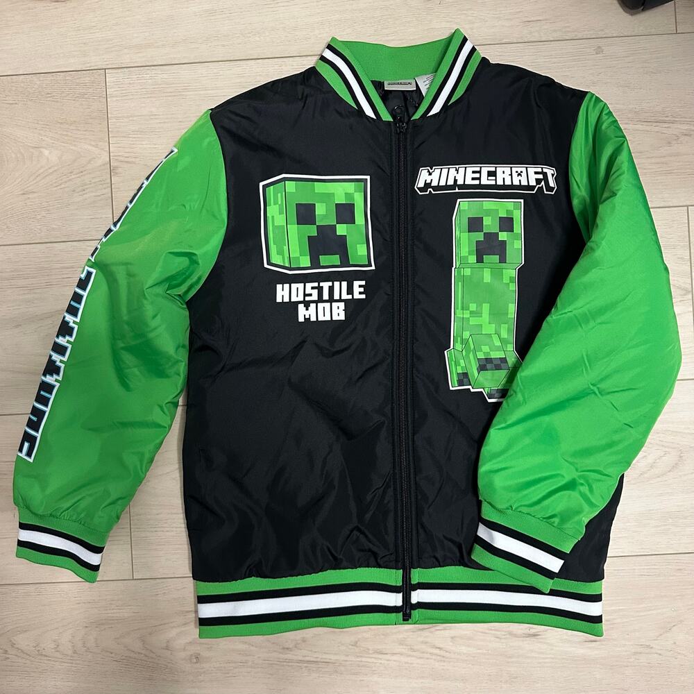 Minecraft Hostile Mob boys' bomber jacket Sz 10/12